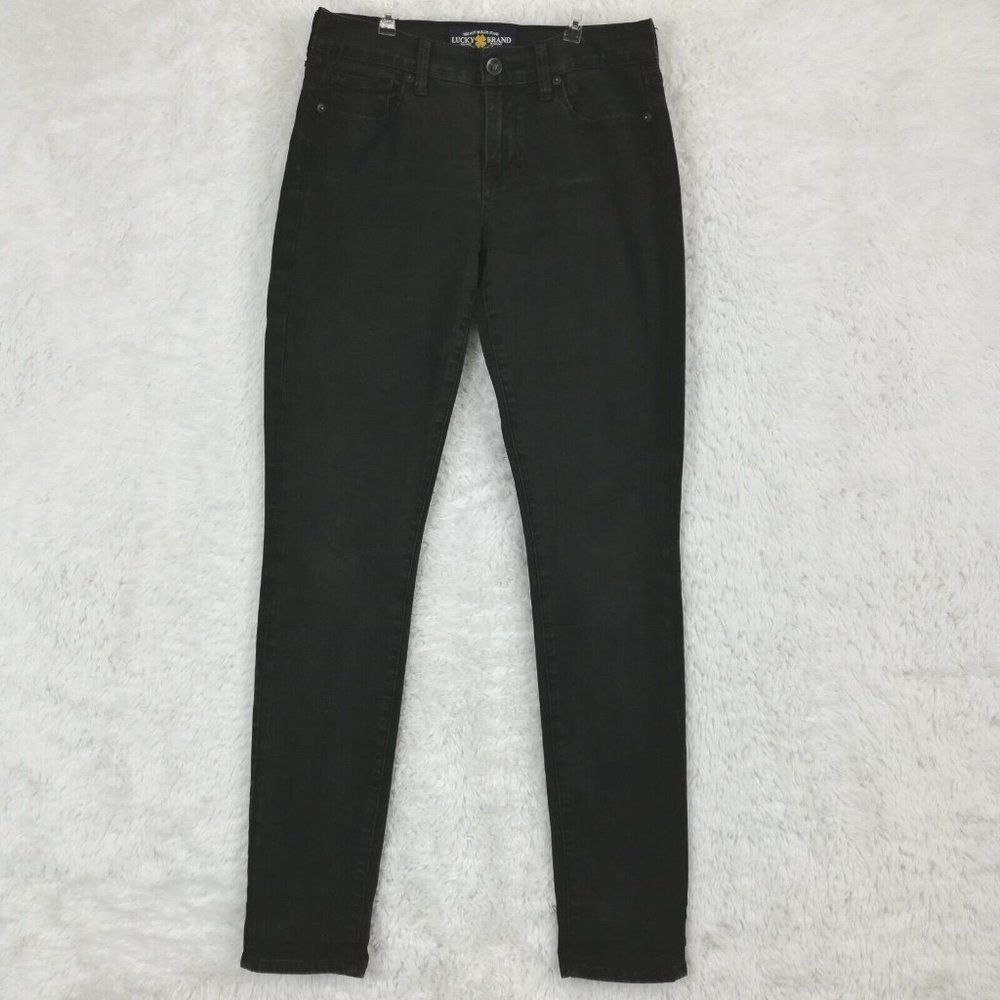 Lucky Brand Womens Jeans Sofia Skinny Black Denim Mid Rise‎ Stretch 4
